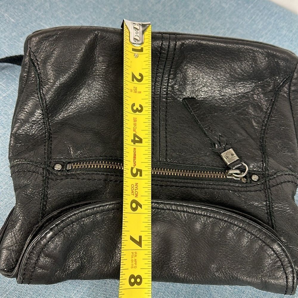 The Sak Happy & Free Leather Fold Over Crossbody Bag In Black - Picture 9 of 11
